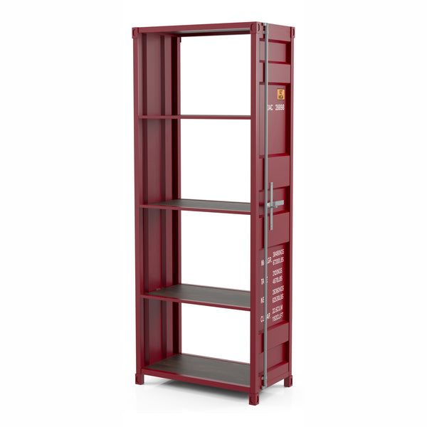 Mandom 4-Shelf Bookcase in Red Powder Coating