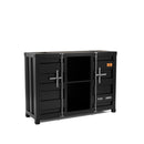 Lionna Sliding Door Console Table in Sand Black