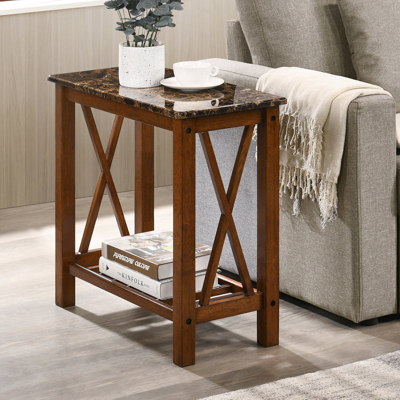 Quint 1-Shelf Side Table in Brown