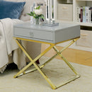 Aroxya Contemporary 1-Drawer End Table in Gray