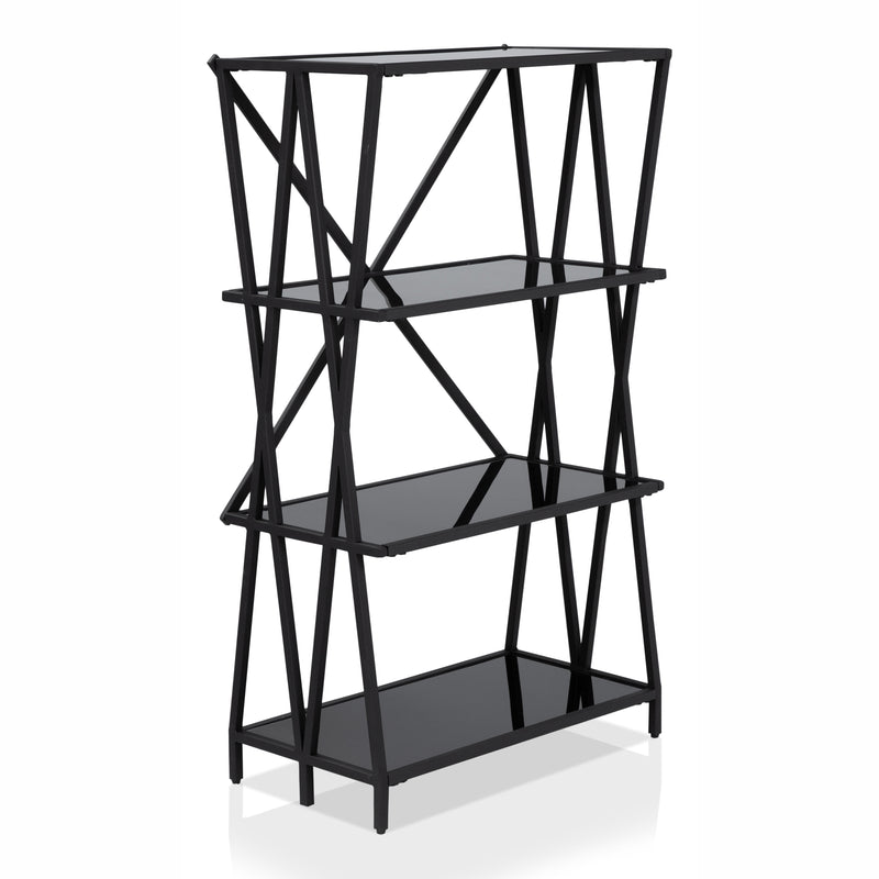 Vorsko 4-Shelf Bookcase in Black