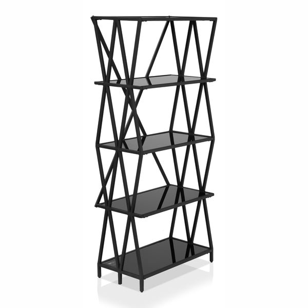 Vorsko 5-Shelf Bookcase in Black
