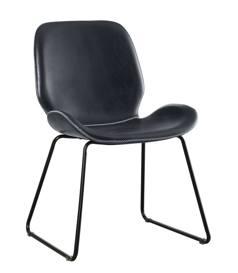 Etinne Contemporary Curved Accent Chair in Black