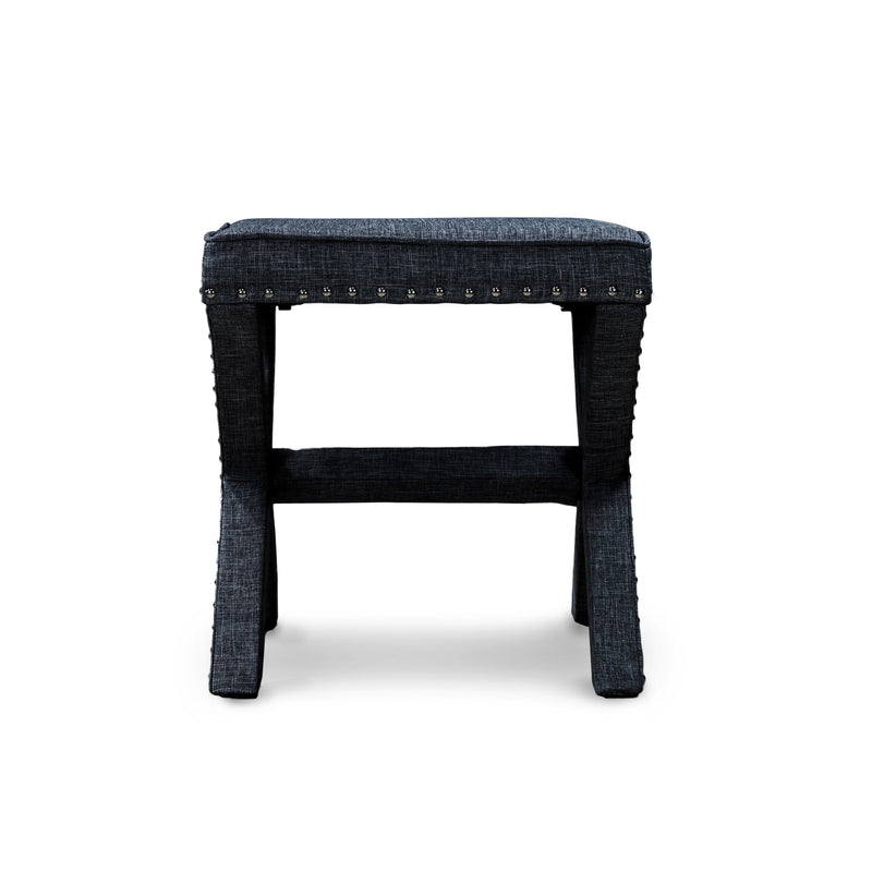 Penny Contemporary Upholstered Ottoman in Dark Gray