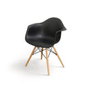 Kylie Mid-Century Modern Splayed Leg Accent Chairs in Black (Set of 2)