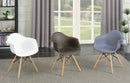 Kylie Mid-Century Modern Curved Accent Chairs in Gray (Set of 2)