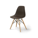 Gerald Mid-Century Modern Curved Accent Chairs in Brown (Set of 2)