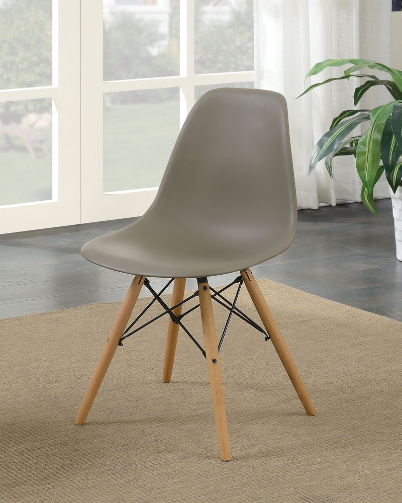 Gerald Mid-Century Modern Splayed Leg Accent Chairs in Light Brown (Set of 2)