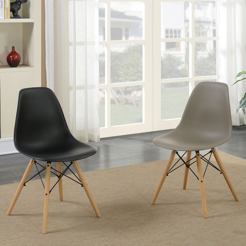 Gerald Mid-Century Modern Splayed Leg Accent Chairs in Light Brown (Set of 2)