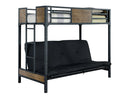 Idella Industrial Metal Loft Bed with Futon Base