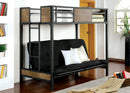 Idella Industrial Metal Loft Bed with Futon Base