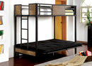 Idella Industrial Metal Loft Bed with Futon Base