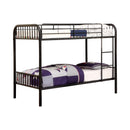 Lompok Contemporary Metal Bunk Bed in Black