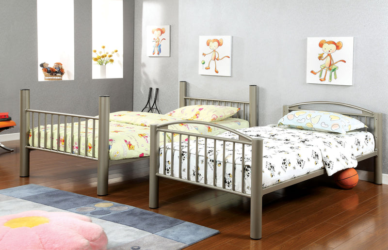 Pimmel Contemporary Metal Bunk Bed in Twin