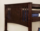 Beyer Cottage Solid Wood Twin over Full Bunk Bed in Dark Walnut