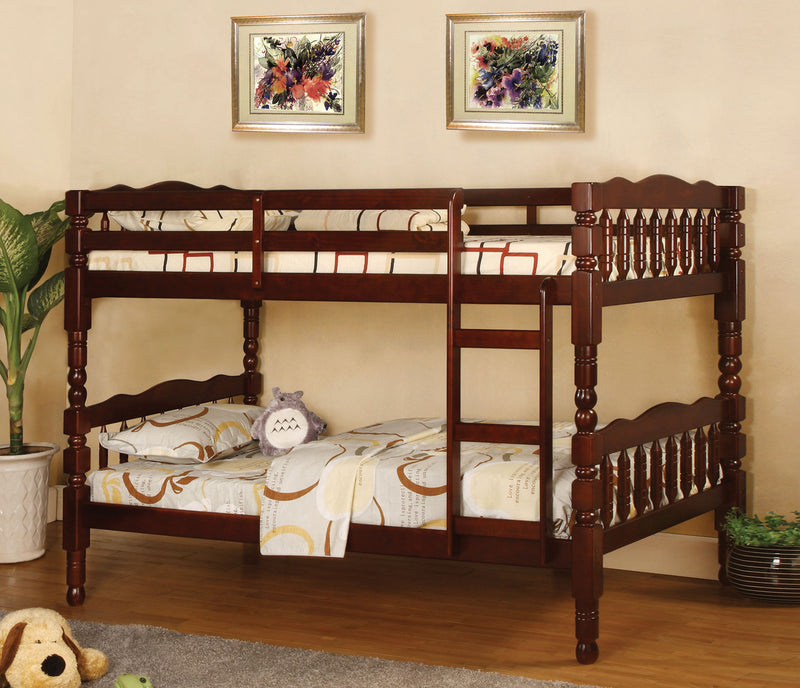Hilmin Cottage Solid Wood Bunk Bed in Cherry