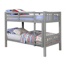 Khanjari Transitional Solid Wood Full over Full Bunk Bed in Gray