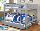 Khanjari Transitional Solid Wood Full over Full Bunk Bed in Gray
