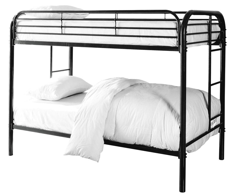 Teledona Transitional Metal Full over Full Bunk Bed in Black
