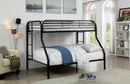 Teledona Transitional Metal Twin over Full Bunk Bed in Black