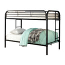 Teledona Transitional Metal Twin over Twin Bunk Bed in Black