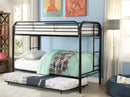 Teledona Transitional Metal Twin over Twin Bunk Bed in Black