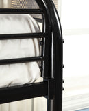 Teledona Transitional Metal Twin over Twin Bunk Bed in Black