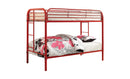 Teledona Transitional Metal Twin over Twin Bunk Bed in Red