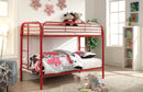 Teledona Transitional Metal Twin over Twin Bunk Bed in Red