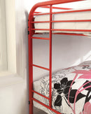 Teledona Transitional Metal Twin over Twin Bunk Bed in Red