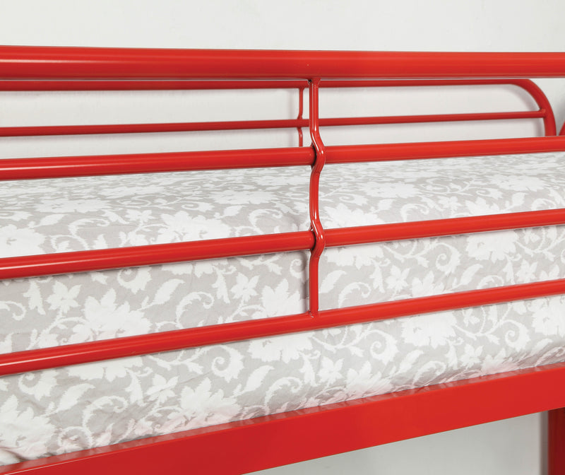 Teledona Transitional Metal Twin over Twin Bunk Bed in Red