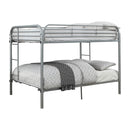 Teledona Transitional Metal Full over Full Bunk Bed in Silver