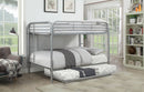 Teledona Transitional Metal Full over Full Bunk Bed in Silver