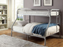 Teledona Transitional Metal Twin over Full Bunk Bed in Silver