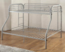 Teledona Transitional Metal Twin over Full Bunk Bed in Silver