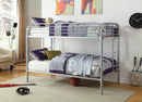 Teledona Transitional Metal Twin over Twin Bunk Bed in Silver