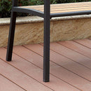 Rhea Transitional Slatted Patio Bench in Oak