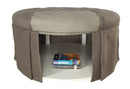 Calais Transitional Upholstered Ottoman in Gray