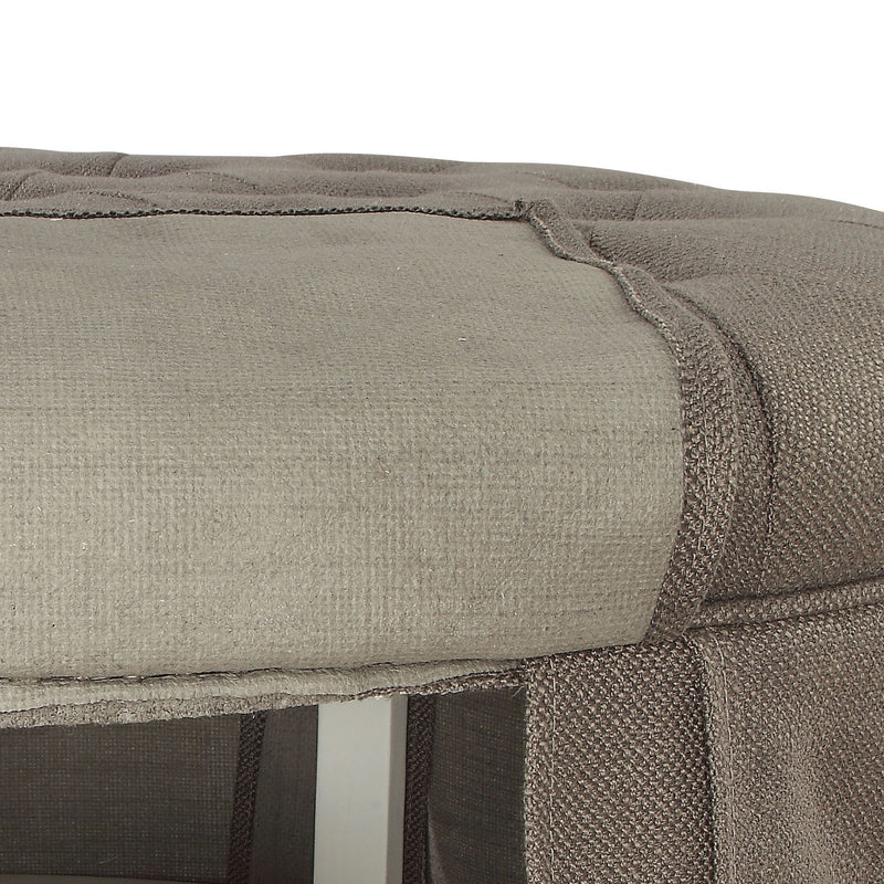 Calais Transitional Upholstered Ottoman in Gray