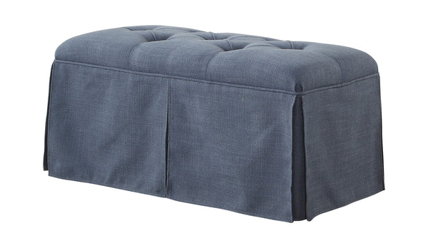Troyes Transitional Button Tufted Bench in Blue