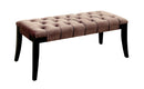 Caen Contemporary Button Tufted Bench in Brown