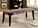Caen Contemporary Button Tufted Bench in Brown