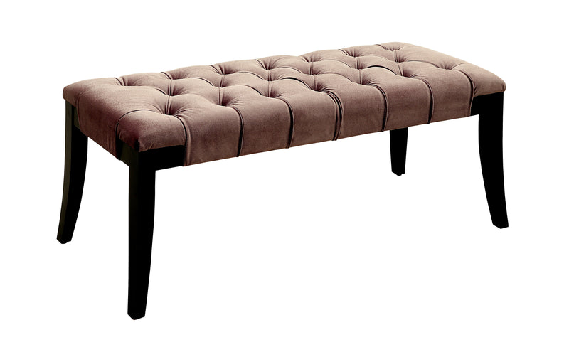 Caen Contemporary Button Tufted Bench in Brown