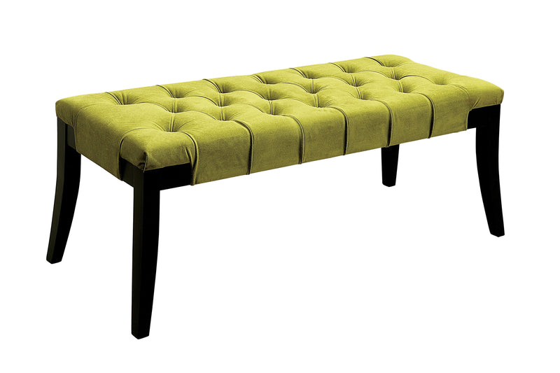 Caen Contemporary Button Tufted Bench in Green