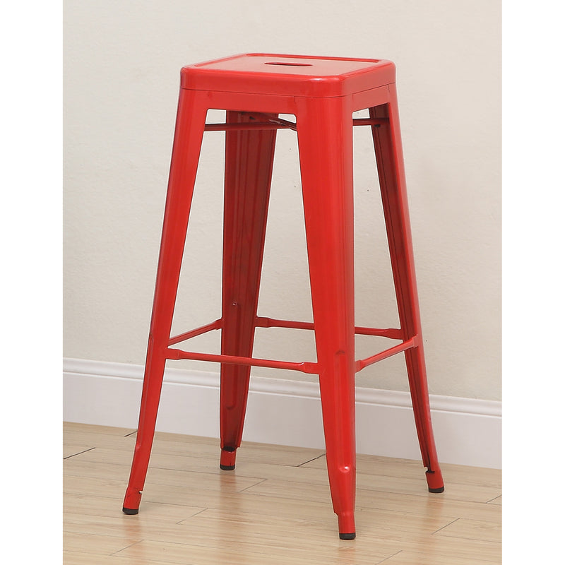Clarke Contemporary Bar Stools in Red (Set of 2)