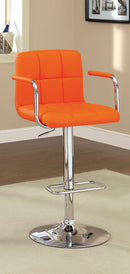Witmer Contemporary Height Adjustable Bar Stool in Orange