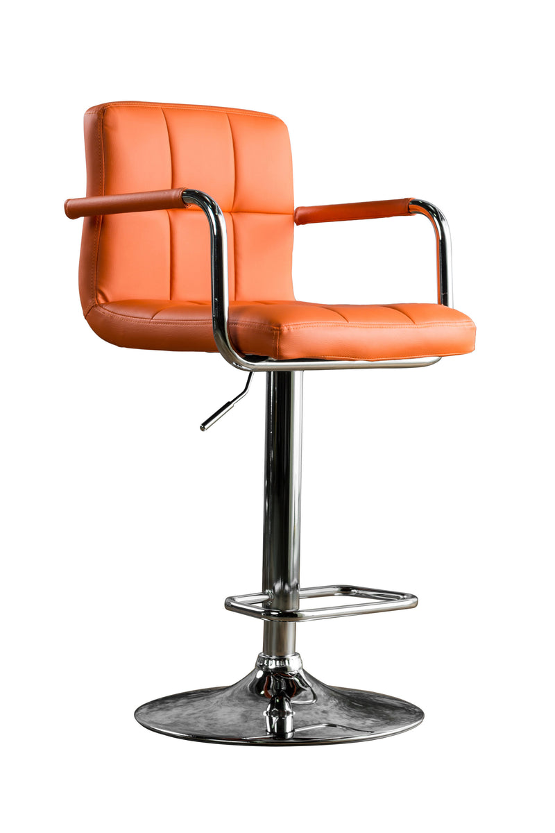 Witmer Contemporary Height Adjustable Bar Stool in Orange