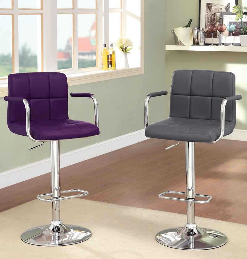 Witmer Contemporary Height Adjustable Bar Stool in Purple