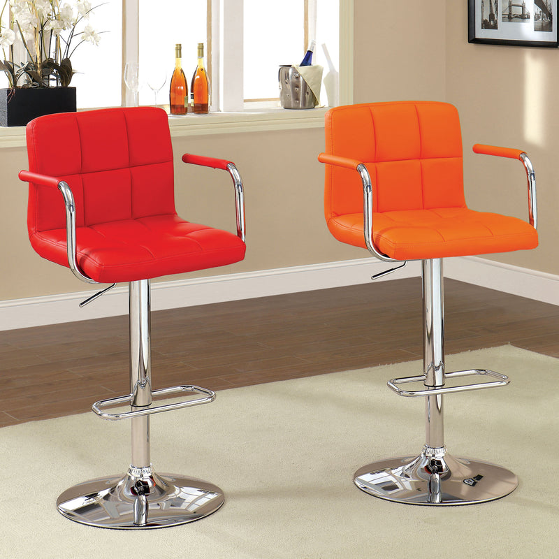 Witmer Contemporary Height Adjustable Bar Stool in Red