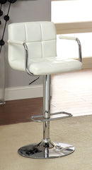 Witmer Contemporary Height Adjustable Bar Stool in White